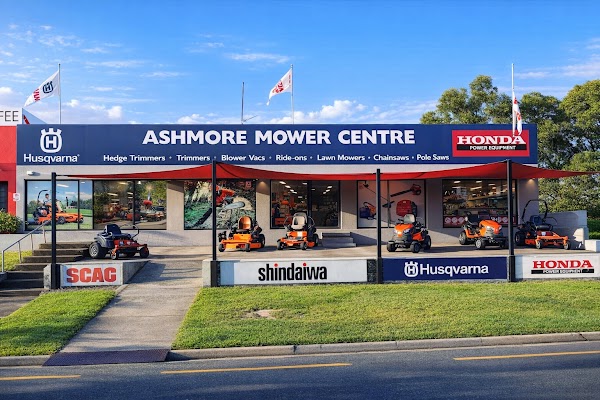 Ashmore Mower Centre shopfront today at 9 United Road, Ashmore